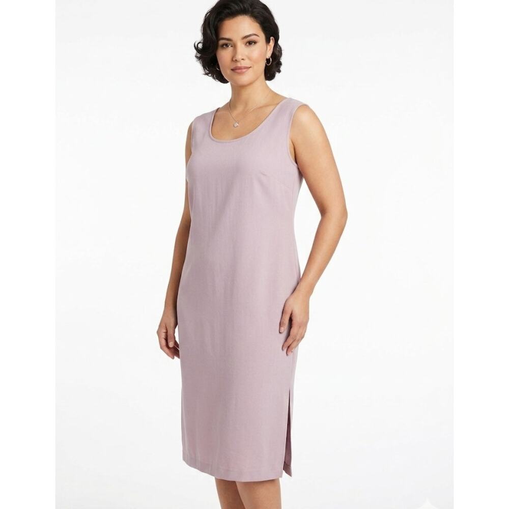 Karin Stevens Vintage Minialist Pastel Lavender Tank Midi Dress  Summer Large
